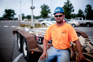 Mike Doering of Kickapoo has worked for River City Construction for about 9 years. 
They are building foundations for new signs at the Peoria Airport.