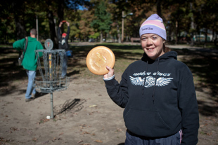Cory Hill of Pekin is member #18612 of the Professional Disc Golf Association. 
 She has traveled all over the Midwest competing in 20-30 tournaments each year. 
 Her husband and son also love the sport, because, among other things, it is great exercise and very affordable.