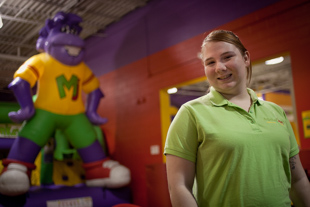 Christa Taylor is the Asst. Manager at Monkey Joes, she says she loves working with the children. 
 She is also in school to be a dental assistant and will graduate in June and hopes to work in pediatric dentistry.