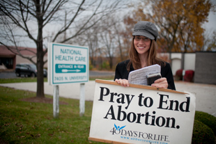 Anna Price of West Peoria is participating in the 40 days for Life campaign. Since September 26th she has spent an hour 
each morning praying for an end to abortion and ‘praying for everyone, because people are hurting’.