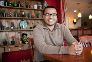 Jose Barrera works at his family’s restaurant; his mother owned a restaurant in Mexico and dreamed of having one in the United States. El Nopal, Authentic Mexican Restaurant opened two months ago and is a dream come true for his family.