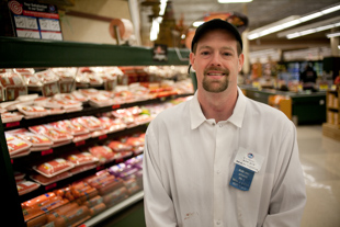 Todd Claycomb is the Meat Manager at Kroger. He likes working as a butcher because
 ‘even though it is mostly the same work, it is a challenge every day’ he said.