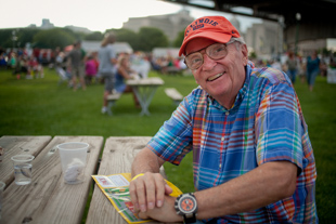 Harry Plate retired from CAT 17 years ago. Today he is at the Taste of Peoria event held on the riverfront. He comes every year because ‘there’s good food, good beer, and a good chance to see friends'.