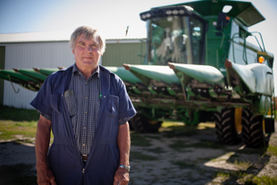 Sid Stahl is about to harvest his corn crop.  He has farmed this land near Princeville his whole life. 
 His parents bought the land in 1946.  This year’s drought is among the worst in his life-time. 
 Today he hopes to bring in about 1/3 the normal yield.  He is not smiling.