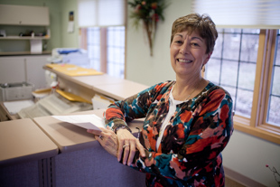 Patsy Hasty says she has been a CPA for ‘26 and a half years’. Though her work more than doubles 
during the tax season, ‘I love what I do’ she said, ‘I like interacting with people’.