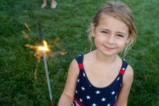 Anabelle Hawkins age 5 from St. Louis, MO is celebrating the 4th in Peoria with family.