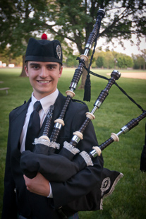 Cody Strawn a Junior at Stark County High School, Cody heard the bagpipes at Grace Family Christmas and loved the sound. He is a piper for Celtic Cross Pipes & Drums of Central Illinois.