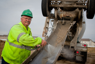 Larry Winkler from Bartonville, IL has driven a concrete truck for 36 years. He loves driving the truck and meeting people along the way.  He thinks people should know that it’s a good paying job with great benefits.