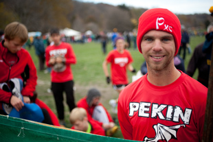 Mike Czajkowski is the head coach for the Pekin High School Cross Country team. This is his first year as head coach, 
last year he was assistant coach. Today the team is competing in the State Championship.
