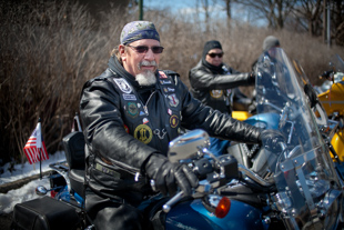David Mills is an American Legion Rider with Post 979 from Bartonville, IL.  The Air Force veteran was serving on an 
Honor Guard at the funeral of a veteran. He said likes to do this because ‘it feels like I am giving back’.