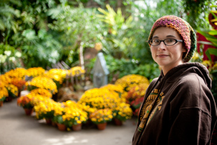Valerie Wolfe is a horticulturist at Luthy Botanical Garden.  She is specifically responsible for the 61 year-old Conservatory, ‘this is my baby’ she said.  She also said she is an ‘earthy spirit’ and enjoys bringing people close to nature.