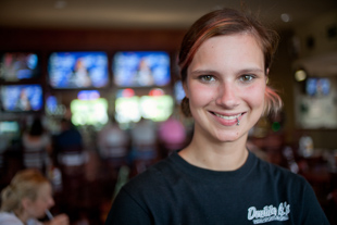 Kelsi Wileman has worked at Double A's for the past 5 months.  'I love it, I like the people'.
  She has lived in the Peoria area all her life.