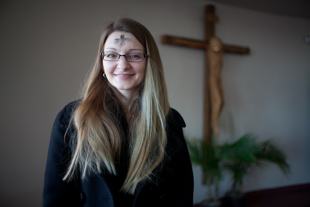 Tasha Davis participated in her very first Ash Wednesday Mass. 
 She is preparing to enter into the Catholic Church at the end of this Lenten season.
 ‘It’s a time to reflect, to put others before myself’, she said.