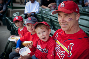 Frank Bevirt and his sons, Landon, Jacob and Cooper were on hand today as the Peoria Chiefs 
officially signed with the St. Louis Cardinals.  Originally from St. Louis, he is very excited about the new affiliation.